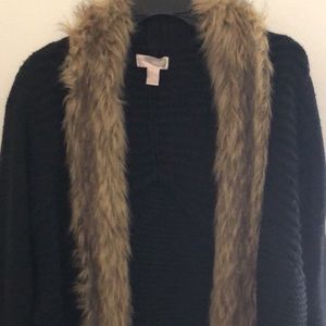 Thick Faux Fur winter cardigan
